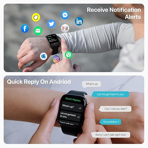 Smart Watch for Men Women with Quick Text Reply, 24/7 Heart Rate