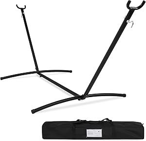 Best Choice Products 9ft Portable Heavy-Duty Steel Hammock Stand w/ Carrying Case, Weather-Resistant Finish, 450lb. Capacity