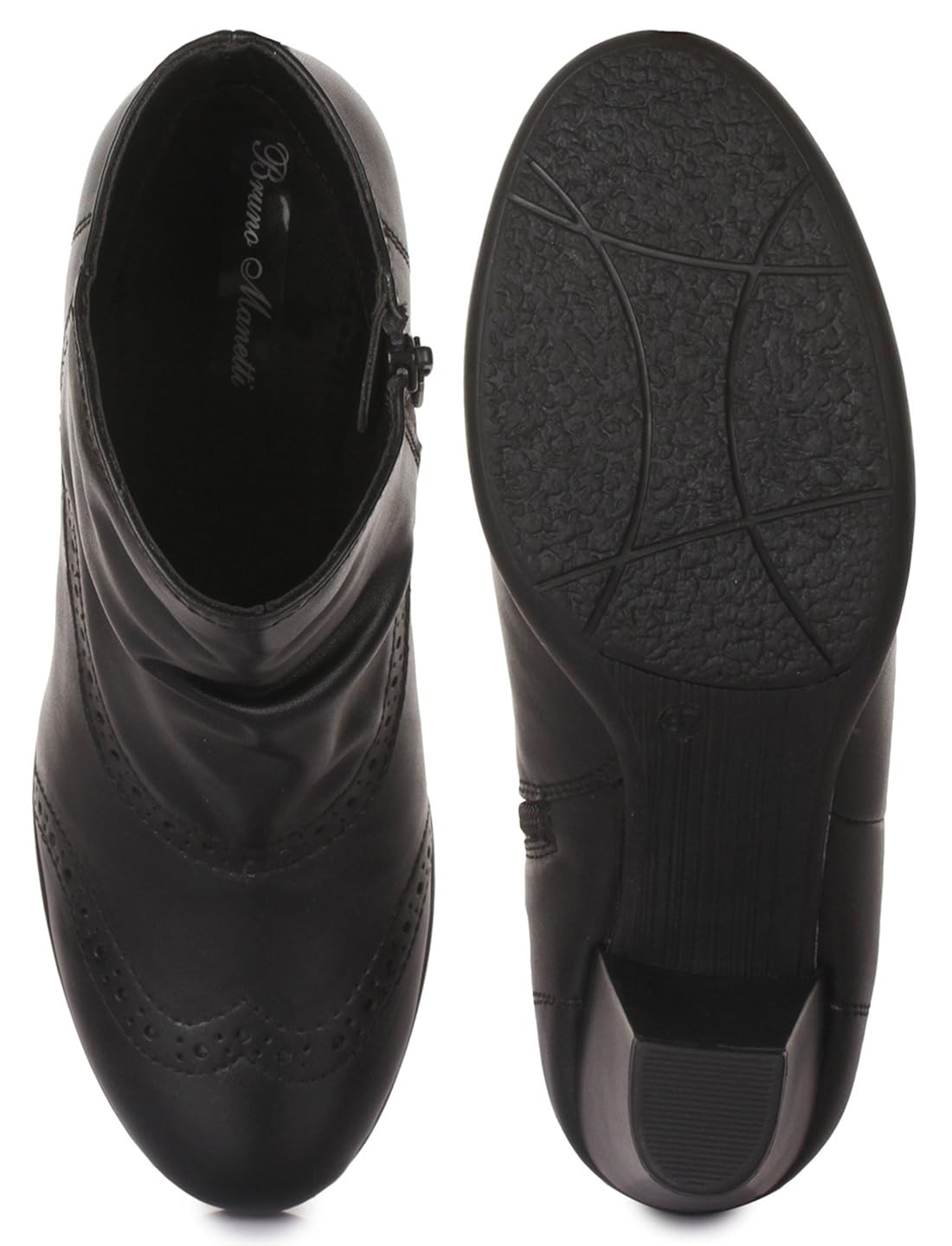 bruno manetti women (ay-105) black synthetic leather heeled boots