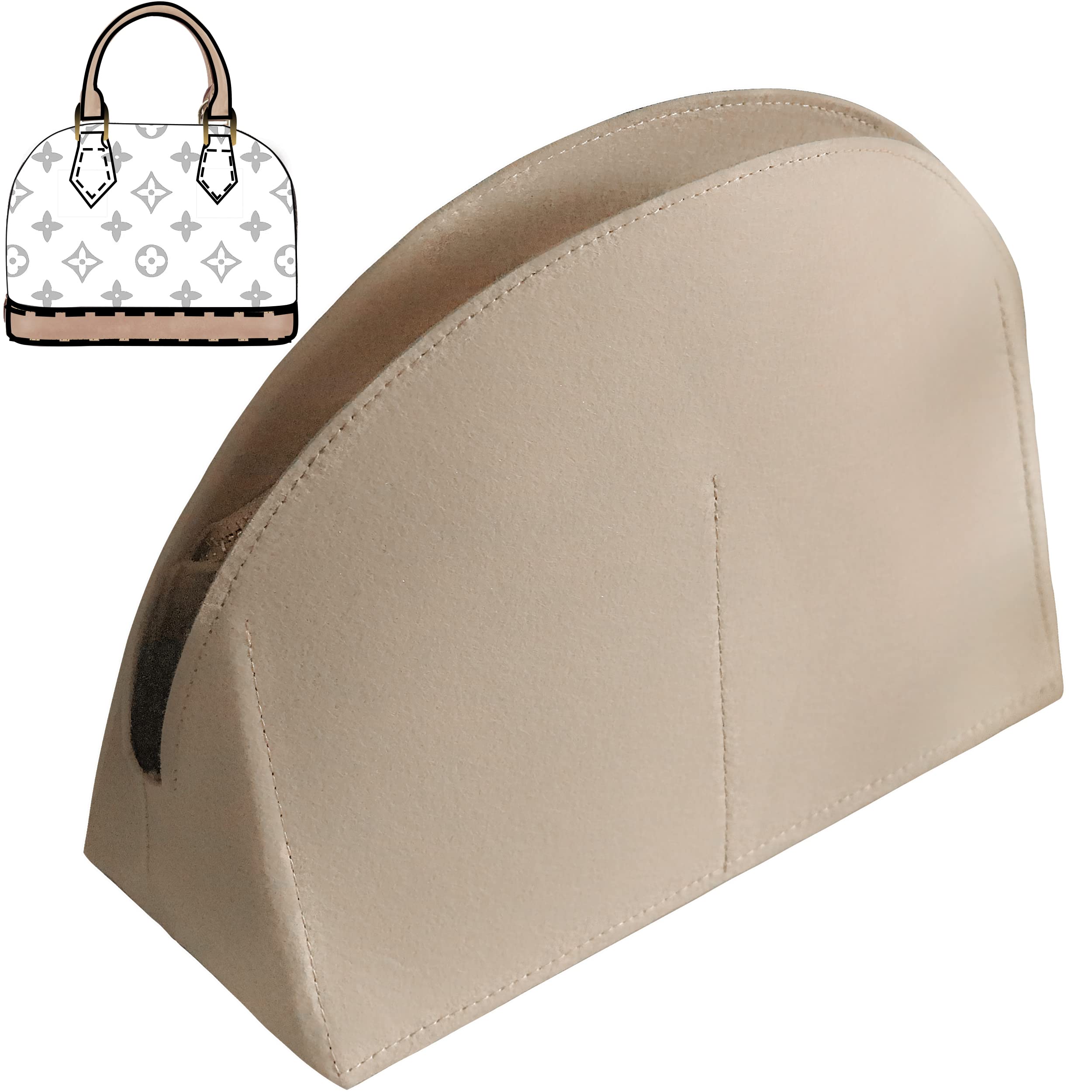 Soyizom Handbag Organiser for Alma Insert, Felt Bag Organiser Purse Organiser Insert for Alma PM BB Insert Organiser(PM,Beige) …