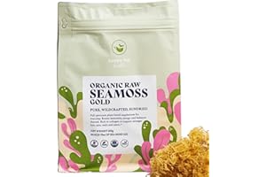 HAPPY FOX Organic Sea Moss Raw Gold - Makes 75oz of Seamoss Gel Rich in Vitamins & Minerals, Certified Non-GMO, Wildcrafted, Sundried Superfood - 100 gram Bag