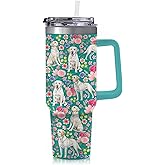 Yogusut Labrador Retriever Gifts for Women, 40oz Stainless Steel Insulated Tumbler Travel Mug Cup with Handle Straw, Gifts for Dog Mom Dog Lover