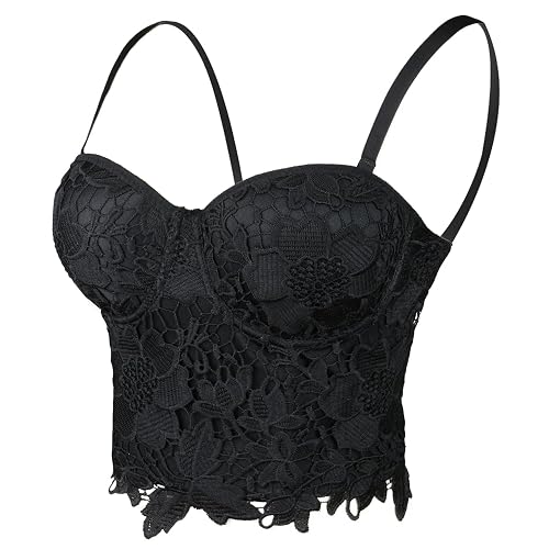 bustier crop top black