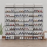 SMILHELTD Large Shoe Rack 4 Rows 8 Tier 56-64 Pairs Big Shoes Storage Organizer Garage Entryway Hallway Front Doorway Shoe Shelves Space Saving for Whole Family (66.1" W x 49.2" H x 10.8" D)