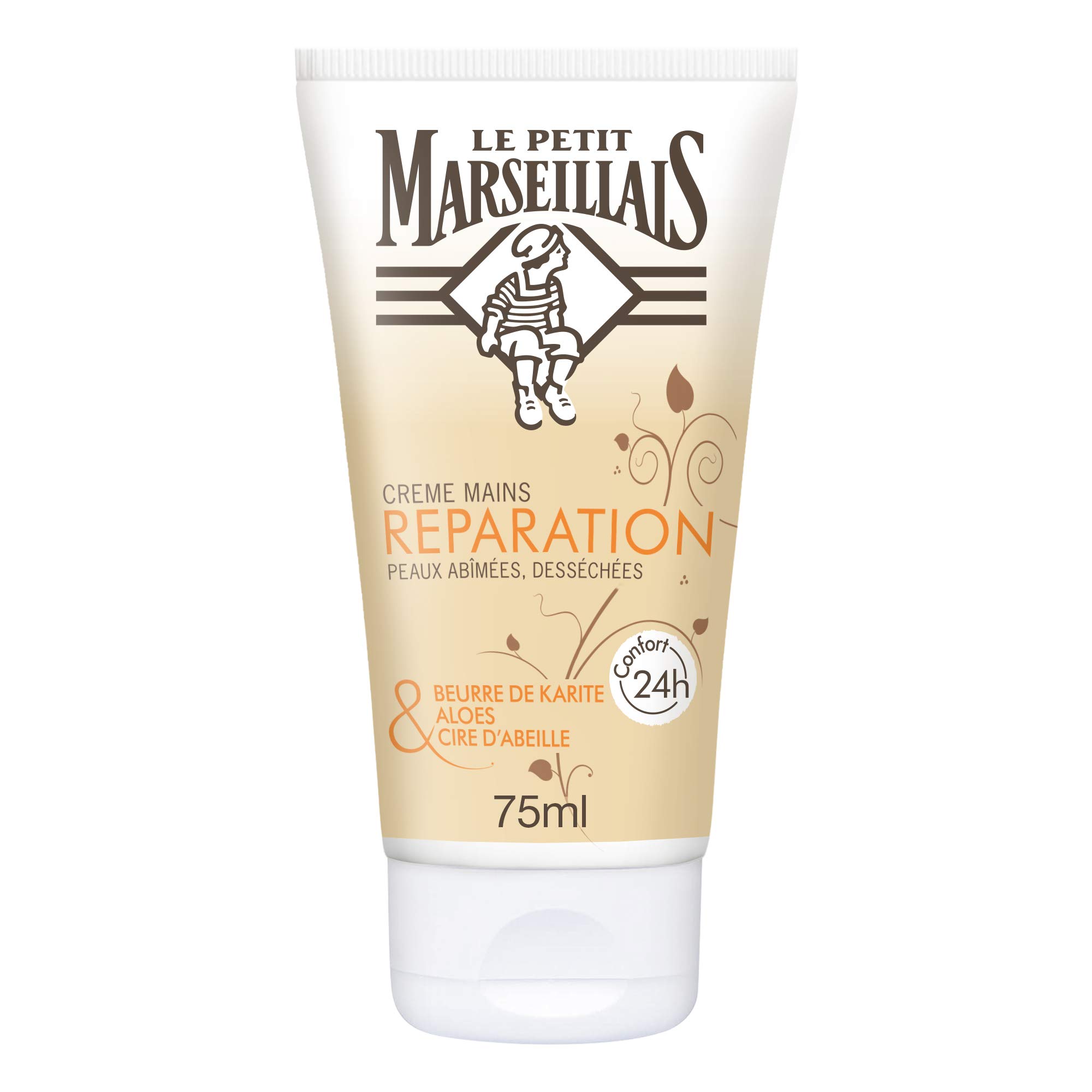 Le Petit Marseillais Repairing Hand Cream for Damaged and Dried Skins, Shea Butter, Aloe and Beeswax – 1 Tube of 75 ml
