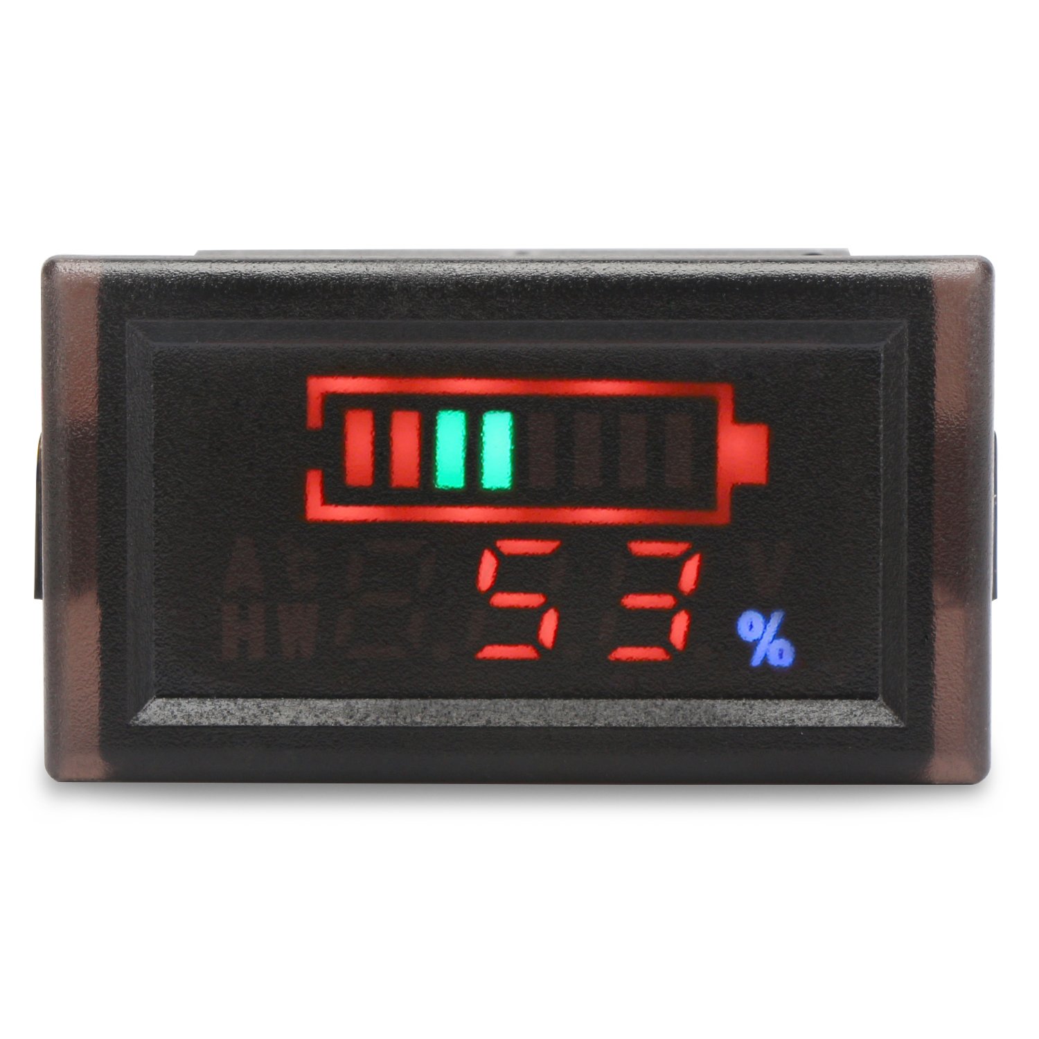 DROK 2in1 Battery Monitor Digital Voltmeter Tester for Electromobile, Waterproof LED Capacity