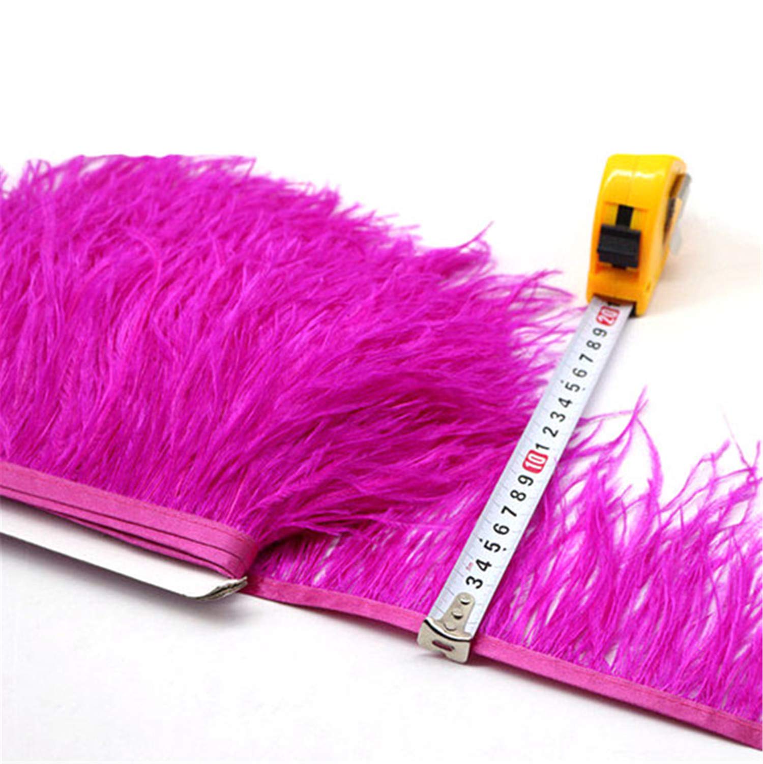 36 Colours Quality Ostrich Feather Trimming Fringe for Millinery Craft Dress Making (Magenta,2 Meters)