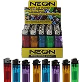 Thrive-Marketplace Lot Classic Disposable Lighter Soft Flame Kitchen Lighter - Newly Improve Quality Upgraded, Perfect Strike Every Time - Lighters in Assorted Colors, Pocket Style - Pack of 50
