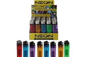 THRIVE-MARKETPLACE Lot Classic Disposable Lighter Soft Flame Kitchen Lighter - Newly Improve Quality Upgraded, Perfect Strike Every Time - Lighters in Assorted Colors, Pocket Style - Pack of 100