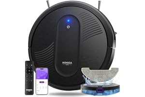 MONSGA Robot Vacuums and mop, 4000Pa Powerful Suction with Self-Charging Robotic Vacuum, 140Mins Runtime, Remote/App/Voice Co
