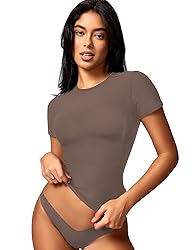YEOREO Women Fitted Workout Tops Short Sleeve
