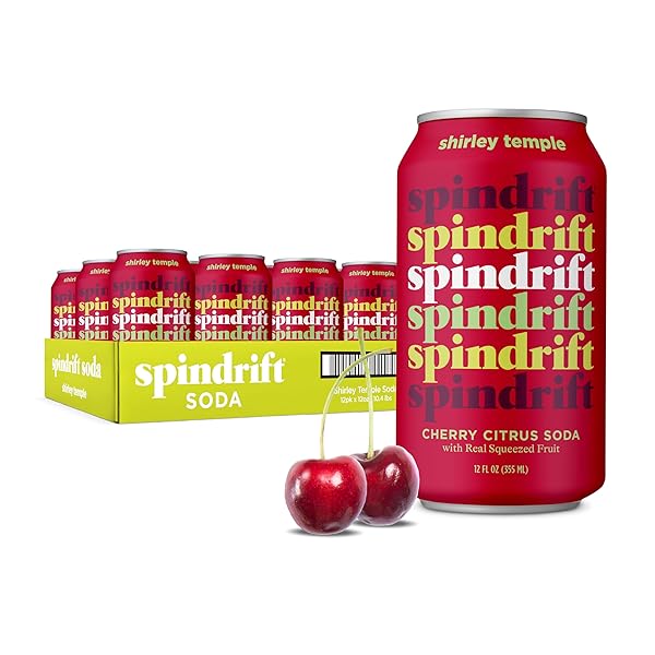 SPINDRIFT “SHIRLEY TEMPLE” CHERRY CITRUS SODA MADE WITH REAL SQUEEZED FRUIT 12 PACK CASE