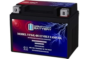 Mighty Max Battery YTX4L-BS - 12 Volt 3 AH, 50 CCA, Rechargeable Maintenance Free SLA AGM Motorcycle Battery