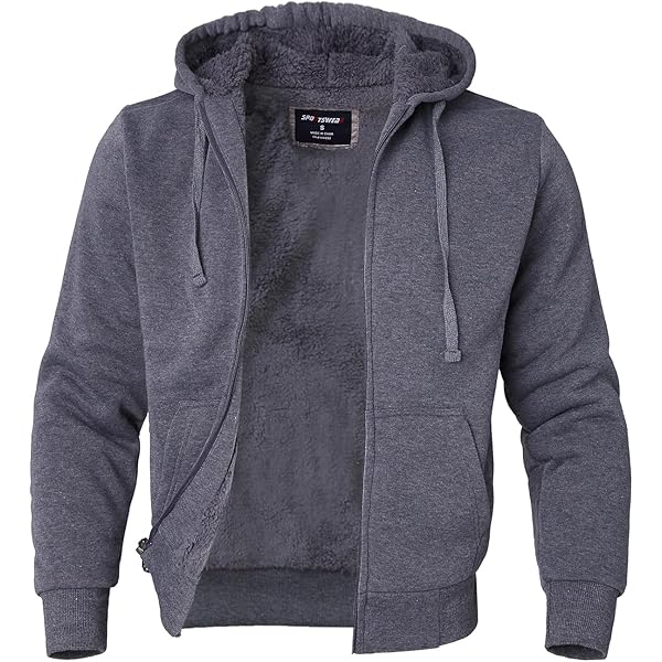 Amazon.com: vkwear Men's Athletic Soft Sherpa Lined Fleece Zip Up