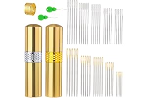 Kollase Sewing Needles 50 pcs, 10 Sizes Hand Sewing Needles, Needles for Crafts, Sharp Hand Sewing Needles, Complete Hand Sewing Needles Kit for Sewing and Quilting