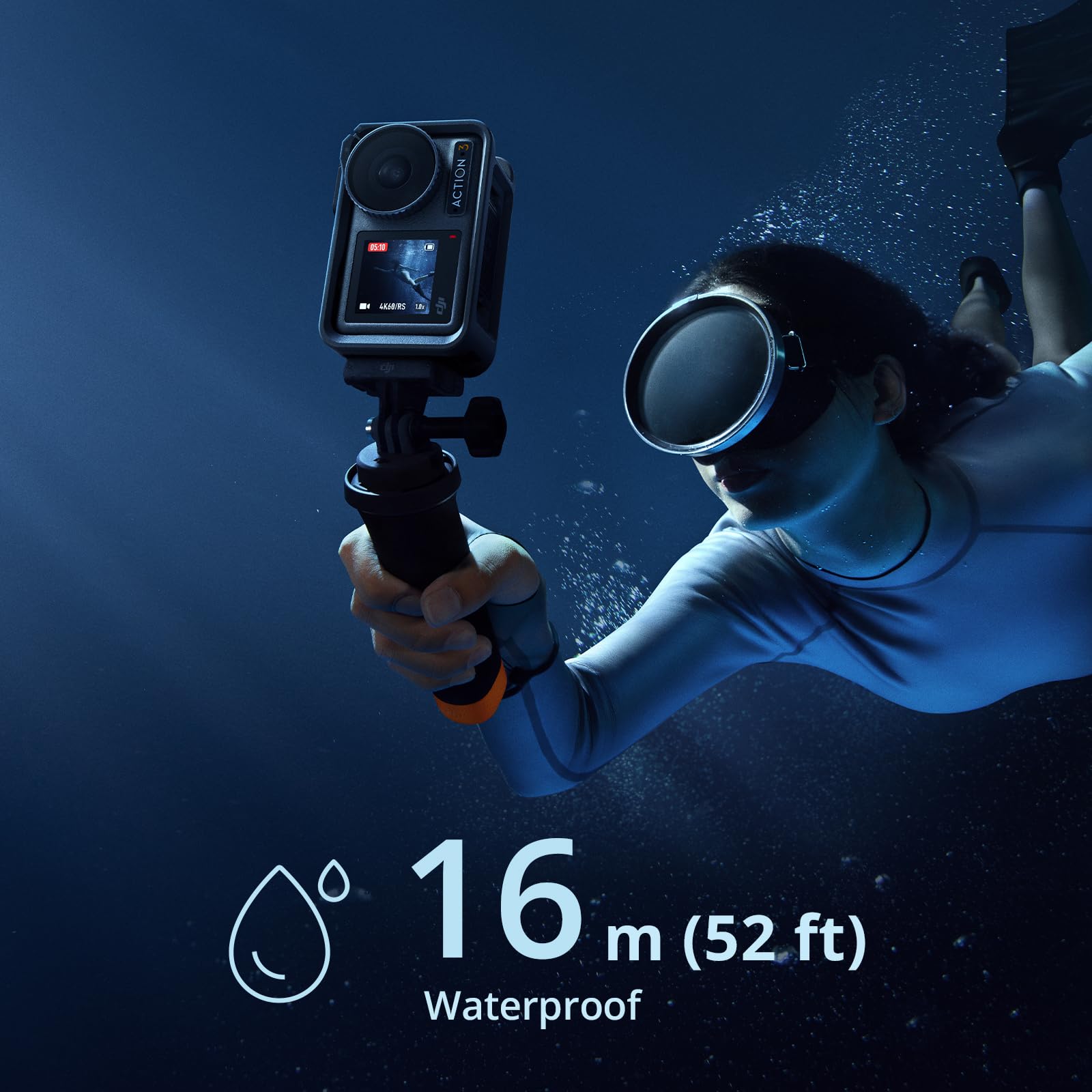 DJI Osmo Action 3 Standard Combo, Waterproof Action Camera with 4K HDR & Super-Wide FOV, 10-Bit Color Depth, HorizonSteady, Cold Resistant & Long-Lasting, Vlogging Camera for YouTube