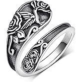 qielizhu Hummingbird Spoon Ring 925 Sterling Silver Hummingbird Adjustable Thumb Rings for Women Humming bird Gift Ideas for Mom Wife