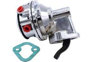 YUCHENSHLP SBC Chrome Mechanical Fuel Pump 6 PSI 1/4” NPT Inlet/Outlet Compatible with Chevy SB 262-400,V8 Engine