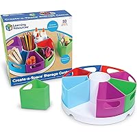 Learning Resources Create a Space Storage Center - 10 Piece set Desk Organizer for Kids, Art Organizer for Kids, Crayon Organ