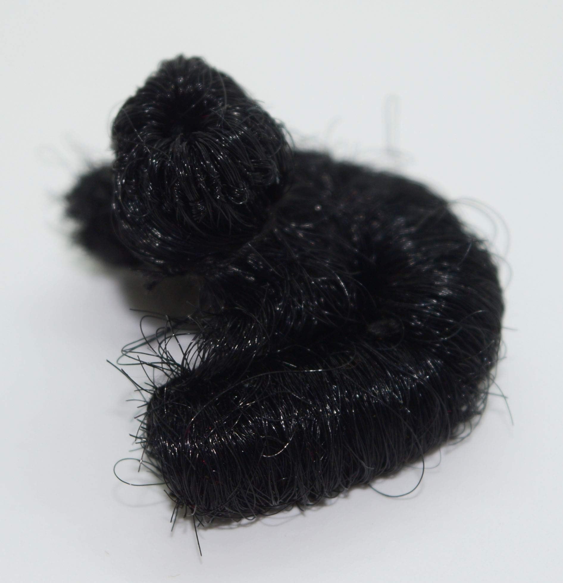 Handmade Black Colour Bal Krishna Artificial Hair for 1 To 3 Inches Laddu Gopal Idol Golden