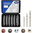 Gifts for Men,Damaged Screw Extractor Set,Christmas &Mens Gifts & Remover for Stripped Screws Nuts & Bolts Drill Bit Tools for Easy Removal of Rusty,9PC Drill Bit Bolt Extractor Kit & Twist Drill Bits