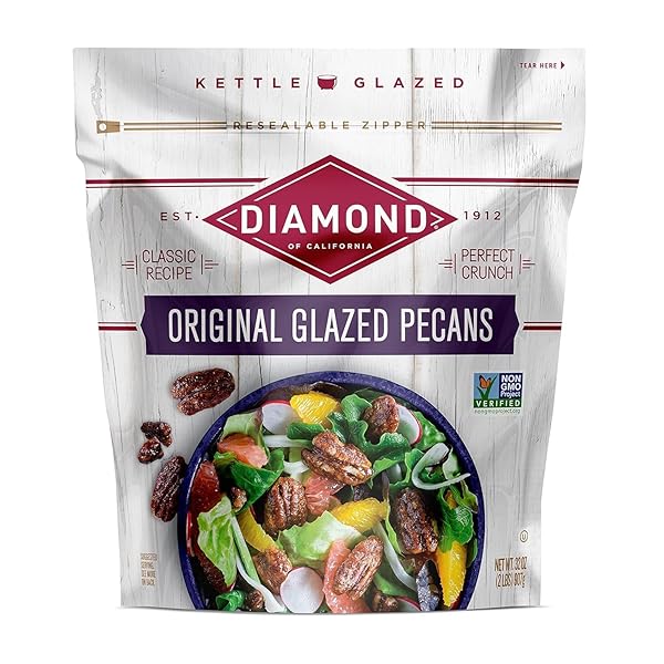 DIAMOND OF CALIFORNIA ORIGINAL GLAZED PECANS, 32 OZ