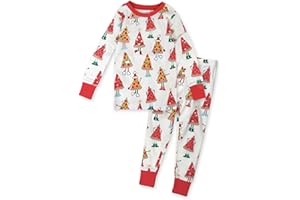 HonestBaby Multipack 2 4-Piece Pajamas Sleepwear Holiday 100% Organic Cotton Infant Baby and Toddler Boys, Girls, Unisex