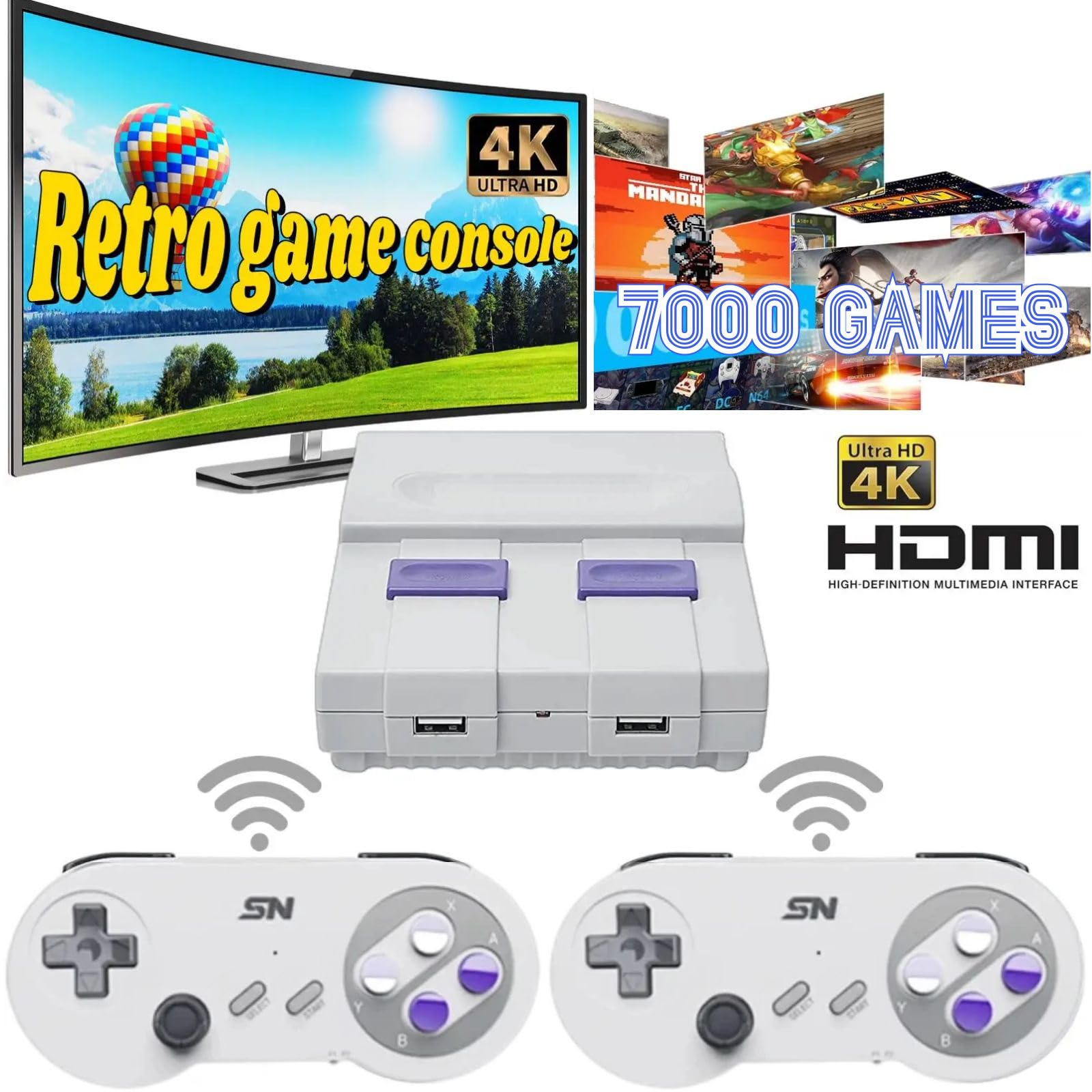 Mua Super Classic Retro Game Console,4K HD HDMI Video Game System with ...