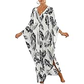 cthseie Women Animal Print Kaftan Dresses Plus Size Swimsuit Coverup 2025 Summer Bathing Suit Caftan Loungewear Beach Dress