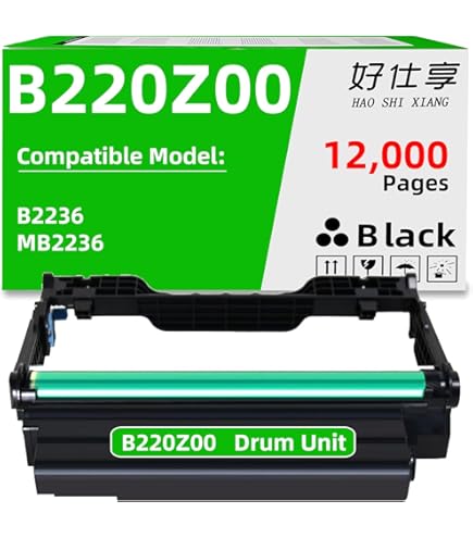 B220Z00 Unité D'imagerie Noire 1 Paquet B2236 Tambour De Rechange Pour Imprimante Lexmark B2236dw MB2236adw MB2236adwe (12 500 Pages