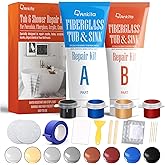 Fiberglass Tub Repair Kit(Color Match), Fiberglass Shower and Acrylic Bathtub Repair Kit for Scratches, Cracks, Chips, Holes on Porcelain, Enamel, Tubs, Tile, Sink, Fix Chipped Almond Bath Tub