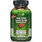 Irwin Naturals Body Fat Diet System-Six RED Nitric Oxide Booster 72 Count | Metabolism Support Formula with MCT Oil, Green Tea, L-Citrulline &amp; Coconut Water | Energy &amp; Fat Burning | 72 Soft-gels