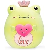 PLAYNICS Original 14-inch Large Frog Plush Pillow Stuffed Animal Toy,Big Size Cute Soft Toys Fat Kawaii Plushie,Gift for Kids Girls Boys Girlfriend Children