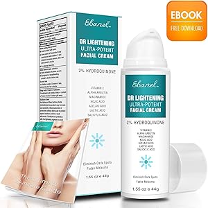 Hydroquinone 2% Dark Spot Corrector Remover for Face & Melasma Treatment Cream, contain Vitamin C, Improve Lighten & Brighten Dark Spot, Acne Scar, for Men Women, 1.55 Oz