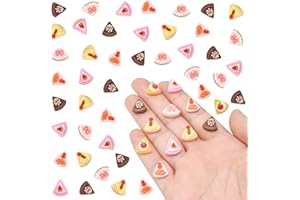 HOMICO 100 Pieces Mini Cake for Dollhouse Miniatures Mini Food for Crafts Tiny Resin Things for Dollhouse Mini Kitchen Micro Landscaping Decoration