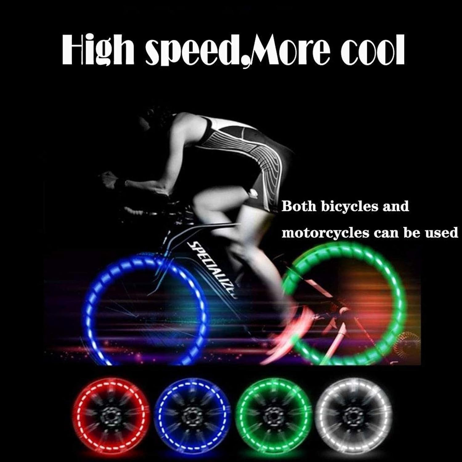JXWH 4pcs Car Wheel Tire Valve Cap Lights,Colorful LED Tire Light,15 Modes Flashing LED Gas Nozzle Tire Light Waterproof for Car Auto Motorcycles Bicycles: Sports & Outdoors
