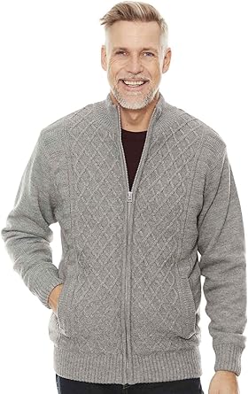 sherpa lined cardigan mens