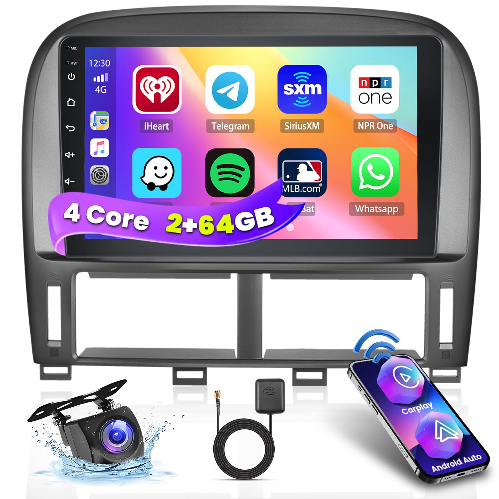 Photo 1 of Inefala 2+64G Radio for Lexus LS430 2001 2002 2003 2004 2005 2006 CarPlay Stereo Android 15 9" Touchscreen Android Auto Backup Camera GPS DSP 26UI