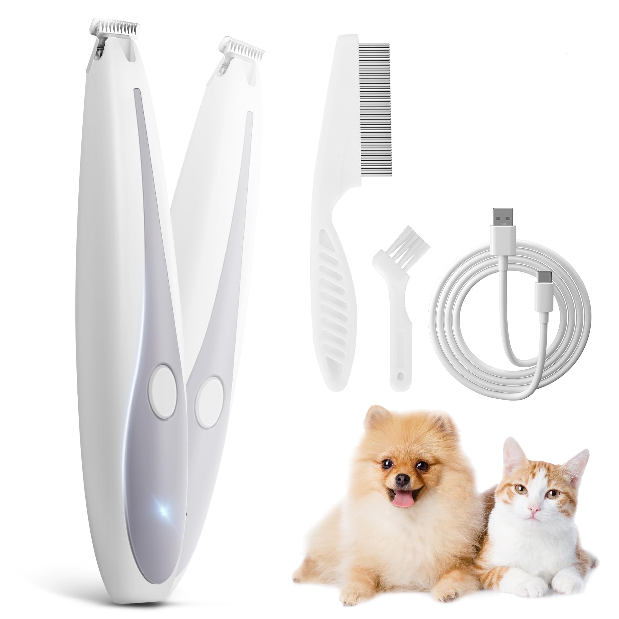 Photo 1 of kurtmark Dog Paw Trimmer, Quiet 35dB Pet Clippers, 2-Speed Rechargeable Grooming Tool for Dogs & Cats,Safe Hair Trimmer for Paws, Eyes, Ears, Face & Rear