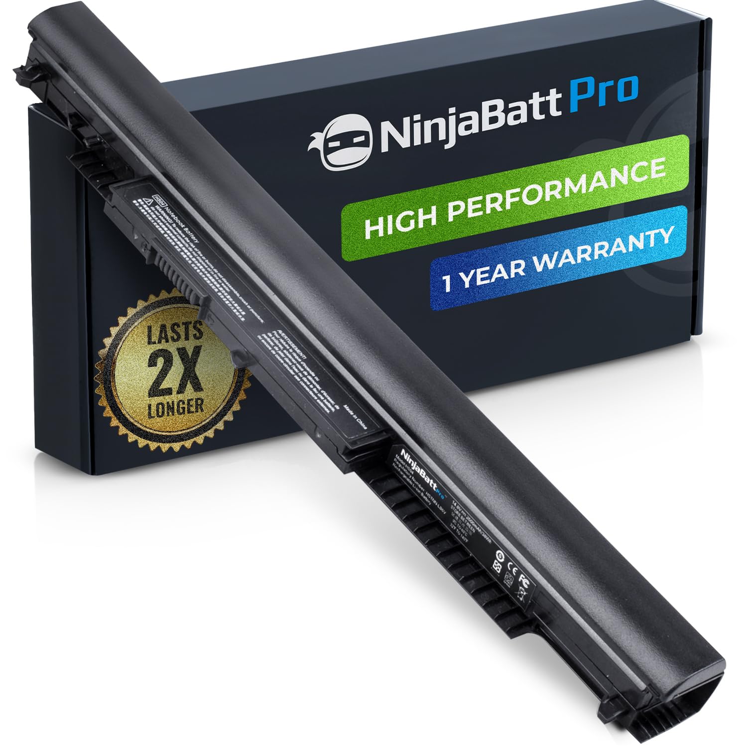 NinjaBatt Pro Battery for HP 807957-001 807956-001 HS04 HS03 HSTNN-LB6V 807612-421 HSTNN-LB6U 250 G5 807611-421 15-AF067SA TPN-I119 843532-851 - [4 Cells/2600mAh]