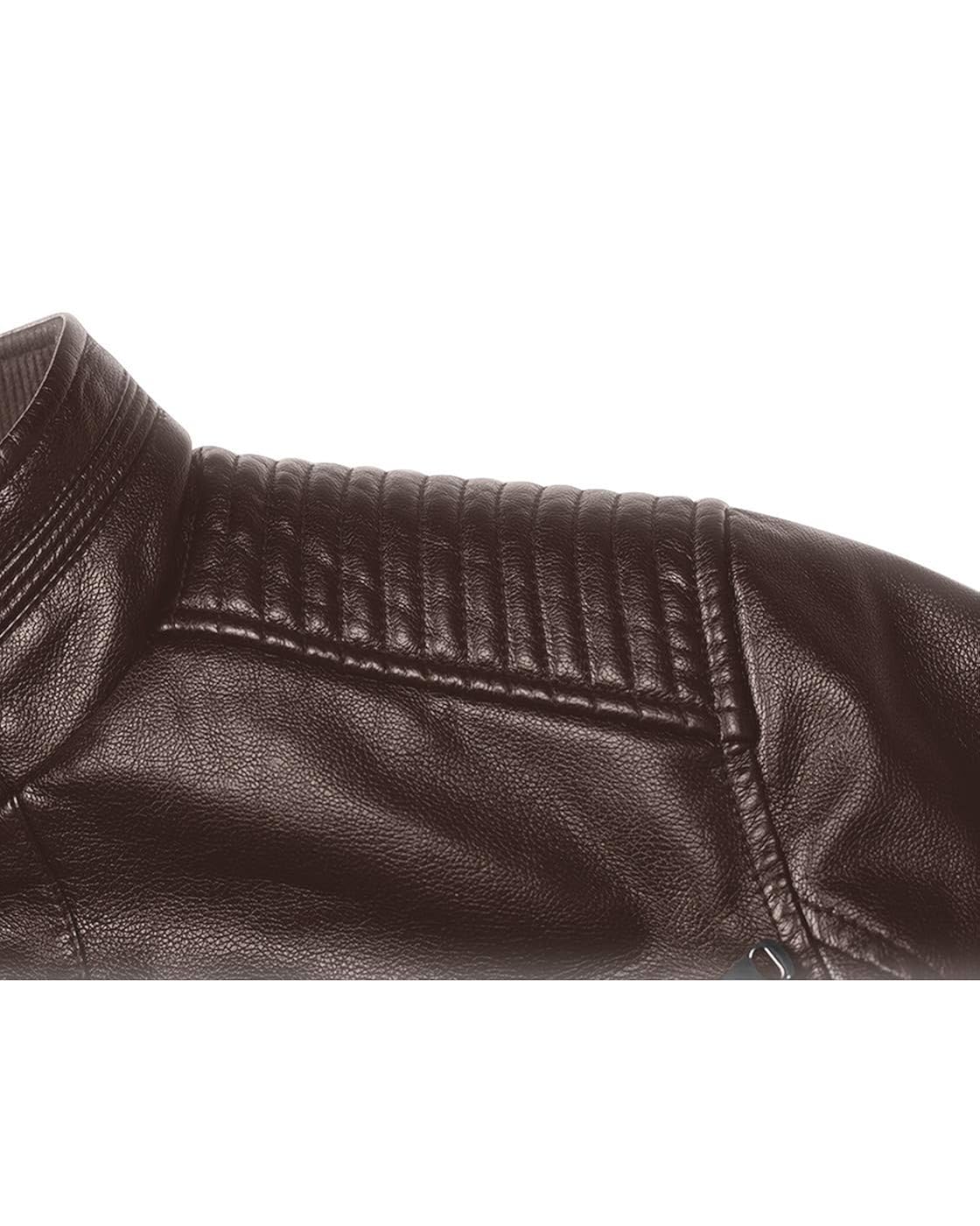 Fairylinks Leather Jacket Men Black Motocycle Lightweight Classic