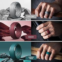 Egnaro Men's Silicone Rings 10mm Wide 2.5mm