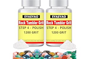 EyaeyaO 1200 Fine Aluminum Oxide, Final Polish for Tumbling Stones, Aluminum Oxide Powder Compatible with Any Rock Tumbler, Rock Polisher- (8 Ounces)