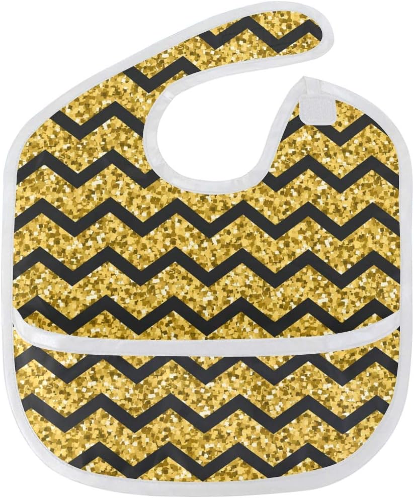 ALARGE Abstract Chevron Stripe Baby Bibs Toddler Bandana Waterproof Velcro Cotton Unisex Boys Girls