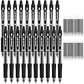 Shuttle Art Black Gel Pens, 48 Pack(20 Pens with 28 Refills) Retractable Medium Point Rollerball Gel Ink Pens Smooth Writing with Comfortable Grip for Office School Home Work