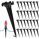 50 Estacas De Luces Navideñas Para Patio, Estacas De Luces De Para Patio Estacas De Luces De Suelo C7 C9 De 9 Pulgadas Para Pasarela Faciles De Usar Con Diseno De Ranura