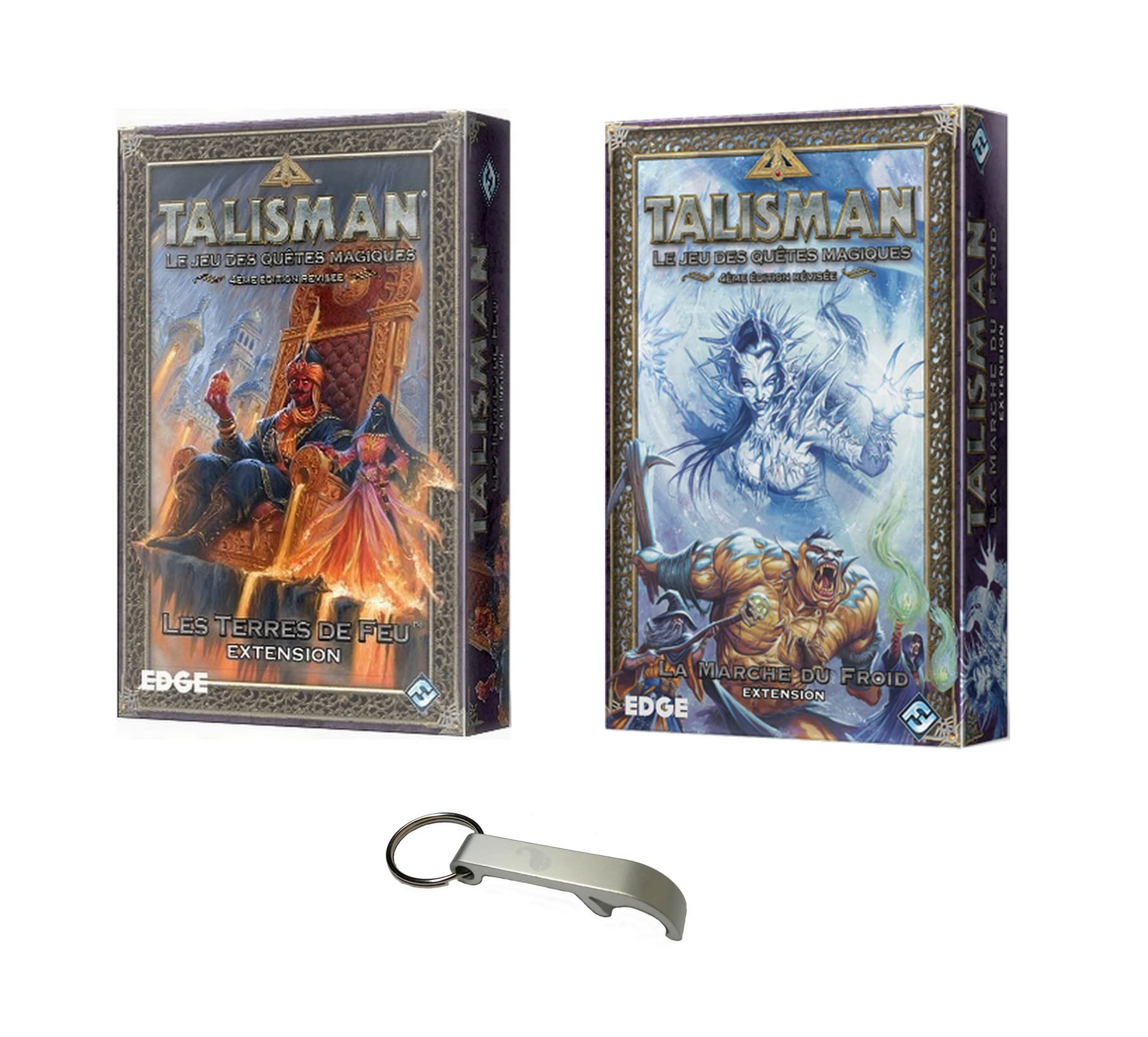 Talisman Set of 2 Extensions in French La Marche du Colid + Les Terres De Fire, 1 Bottle Opener Blumie (Cold + Fire)