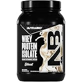 NutraBio 100% Whey Protein Isolate Protein Powder, 25g Protein with Complete Amino Acid Profile, Non-GMO, Soy & Gluten Free, Low Carb, Low Calorie Whey Protein Powder, Raw Unflavored, 2 Lbs