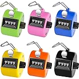 KTRIO Pack of 6 Color Hand Tally Counter 4-Digit Tally Counters Mechanical Palm Counter Clicker Counter Handheld Pitch Click 