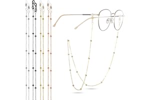 JieGuanG Metal Eyeglass Chain, 5 Colors (Light Gold, White, Black, Rose Gold, Gold), Classic Style, 75cm/29.5inch, Perfect fo